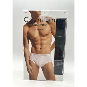 Calvin Klein Men's Cotton Black Briefs 3 Pack Size XL NIB